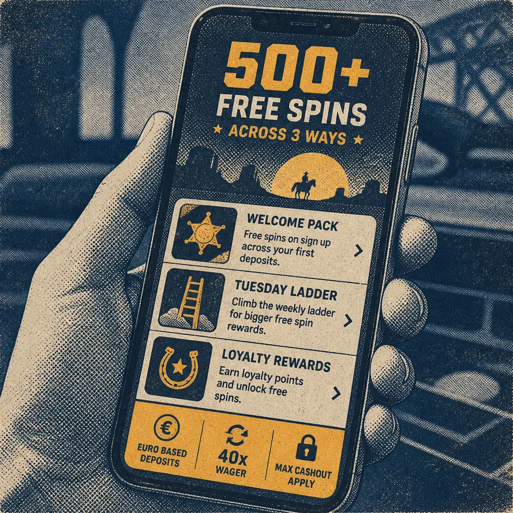Wanted Win Casino Free Spins visual guide for Wanted Win Casino